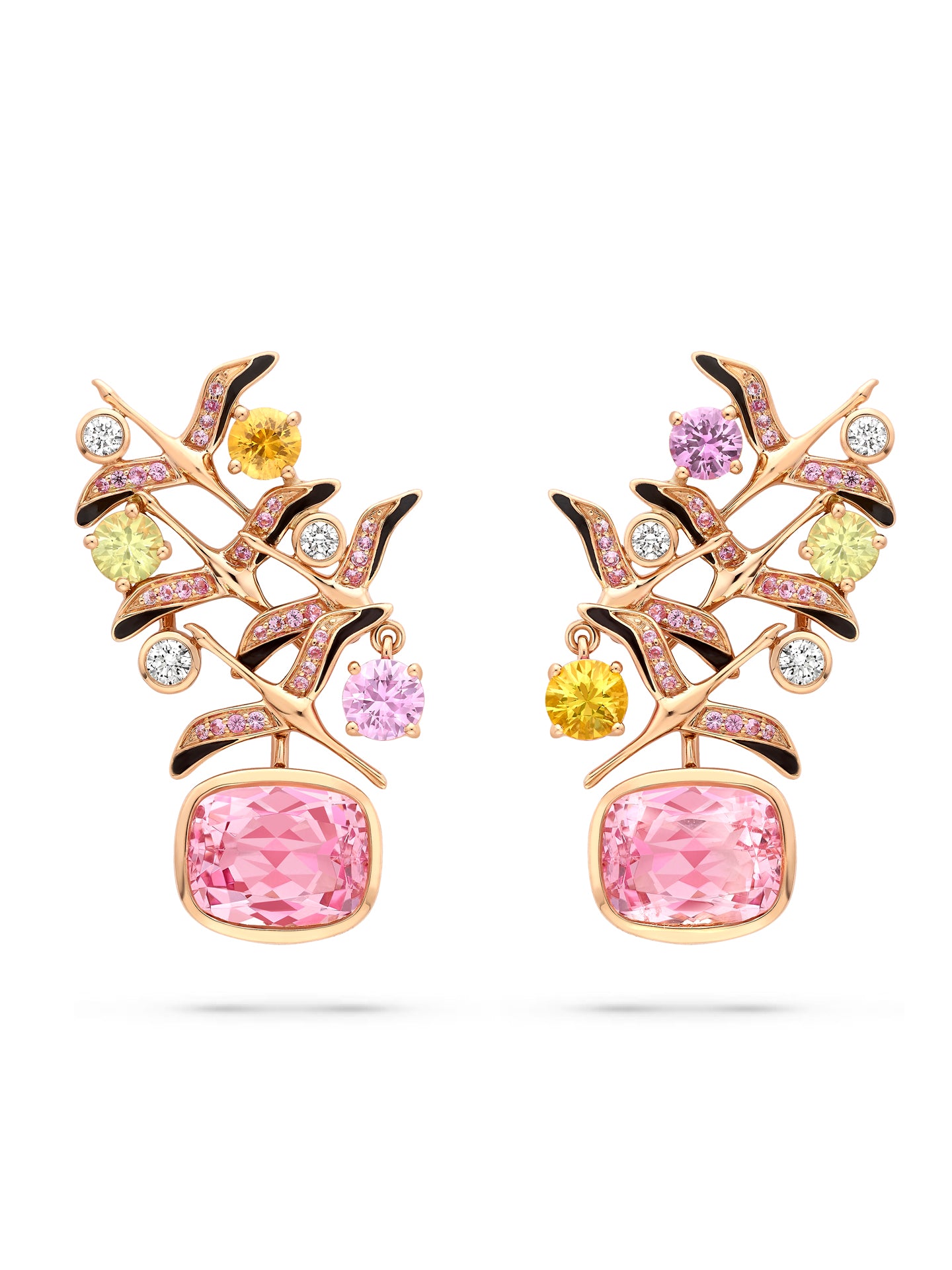Africa Flamingo Lake Nakuru Morganite Rose Gold Earrings