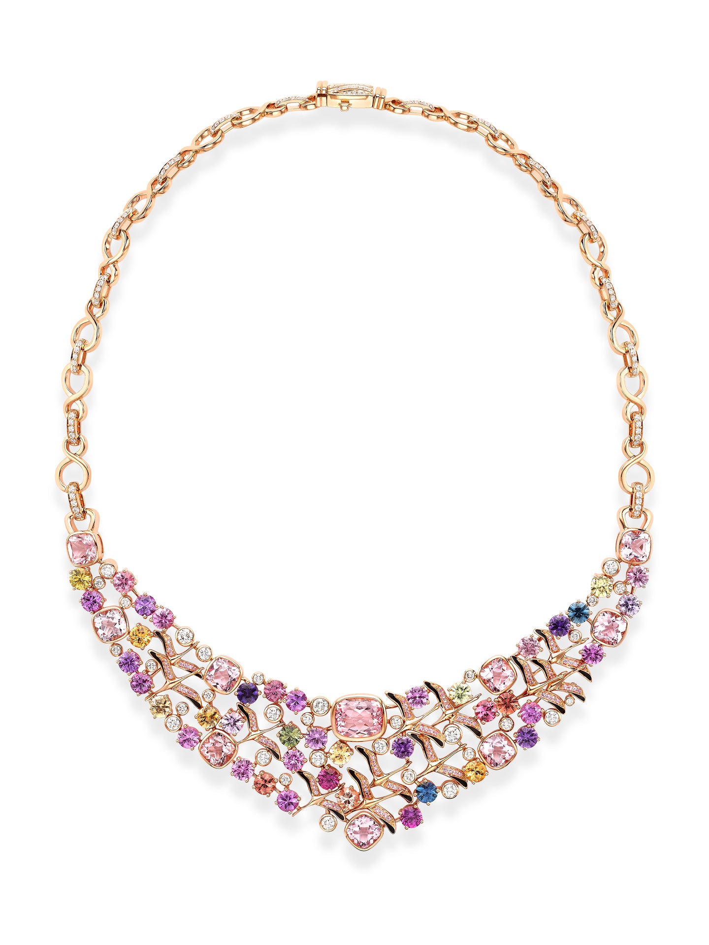 Africa Lake Nakuru Flamingo Morganite Rose Gold Necklace