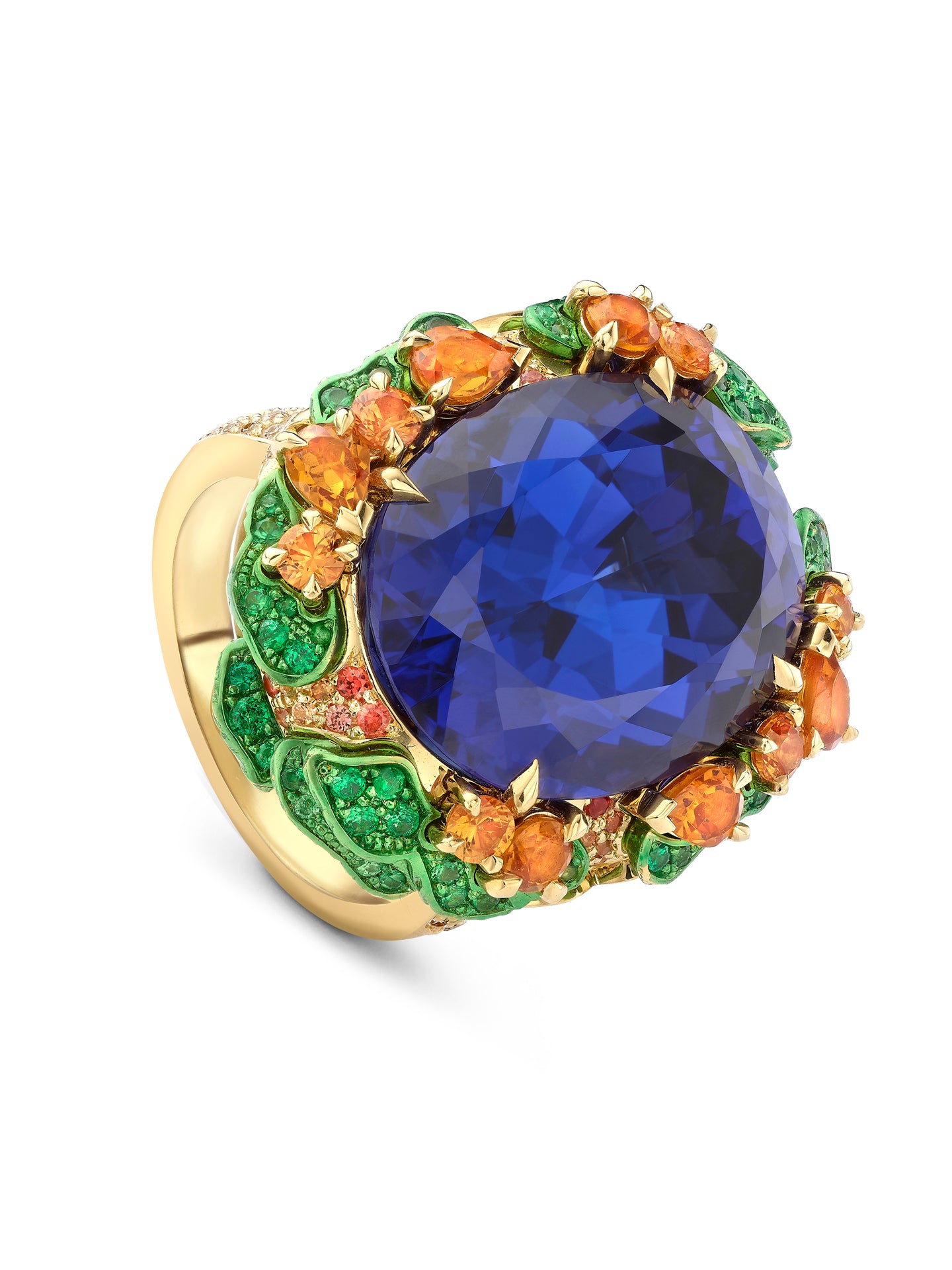 Africa Inside Africa Sunset Tanzanite Yellow Gold Ring