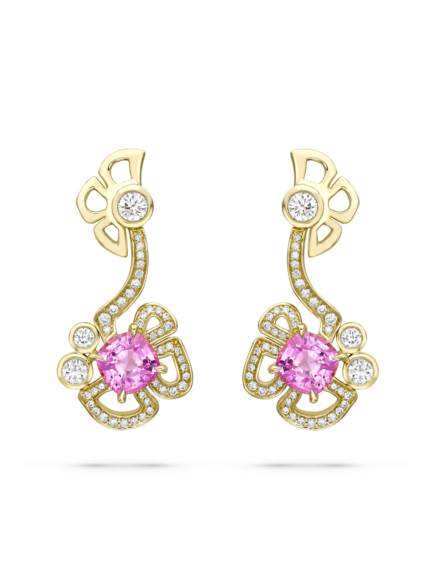 A Family Journey Barcelona Sapphire Yellow Gold Earrings