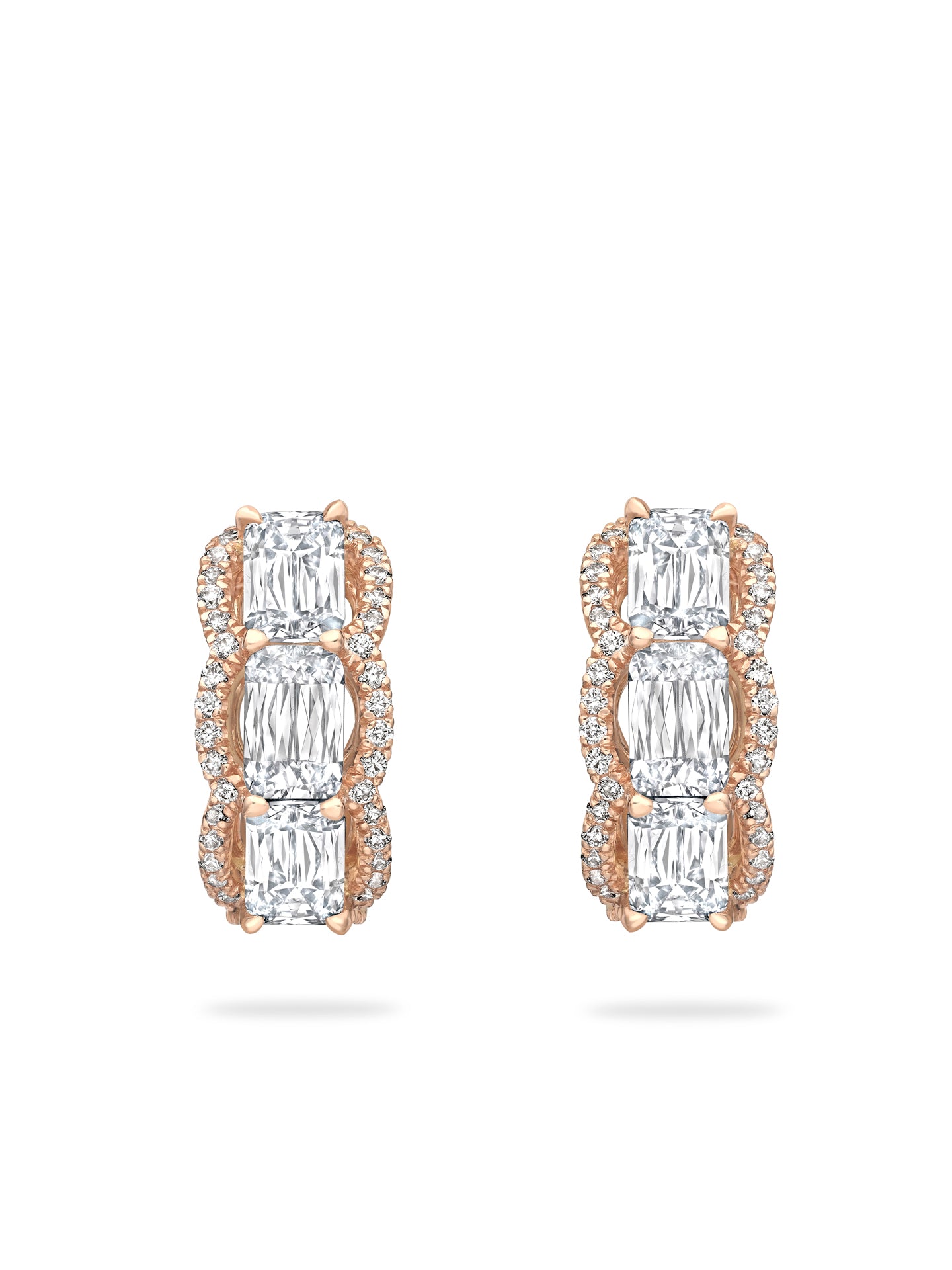 Ashoka Vintage Rose Gold Diamond Hoop Earrings