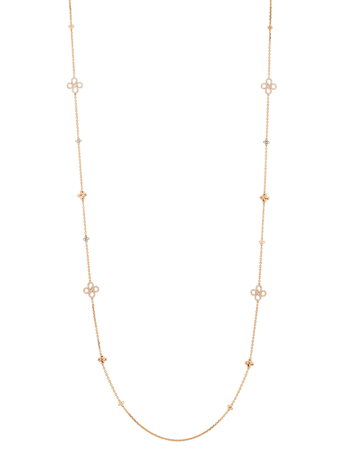 Be Boodles Long Rose Gold Diamond Necklace