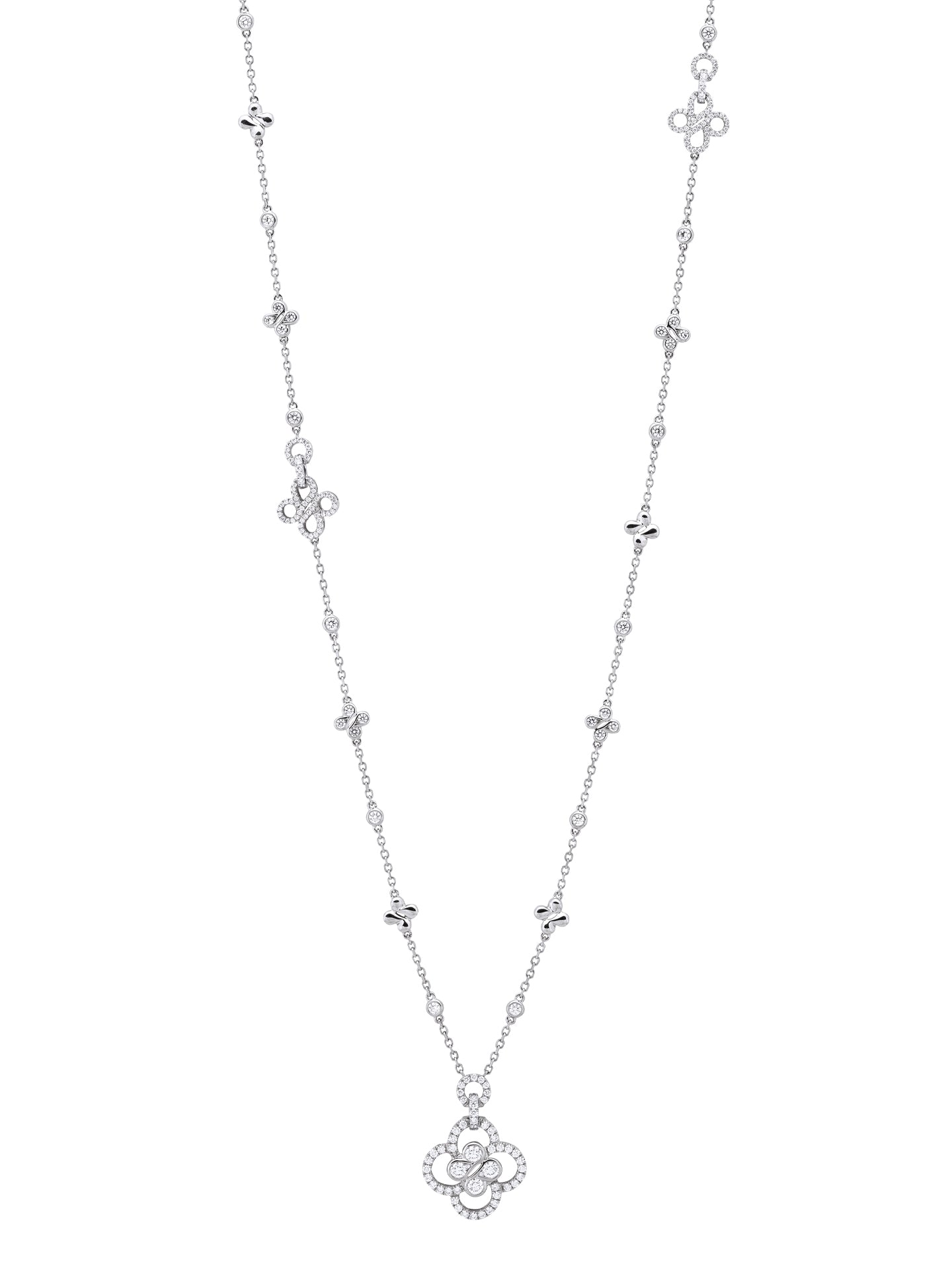 Be Boodles Long White Gold Necklace