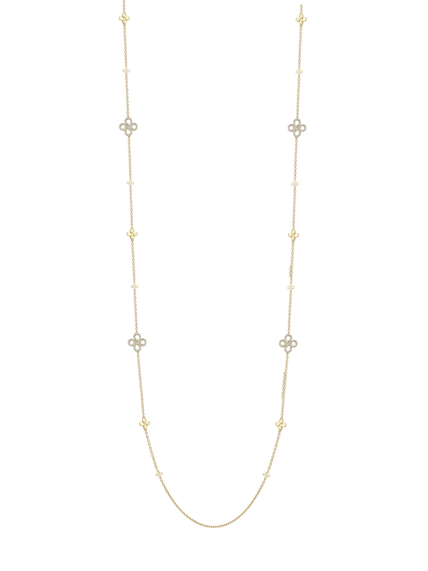 Be Boodles Long Yellow Gold Diamond Necklace