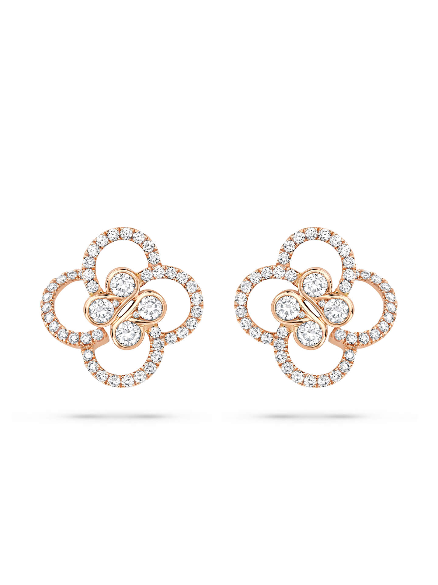 Be Boodles Rose Gold Diamond Earrings