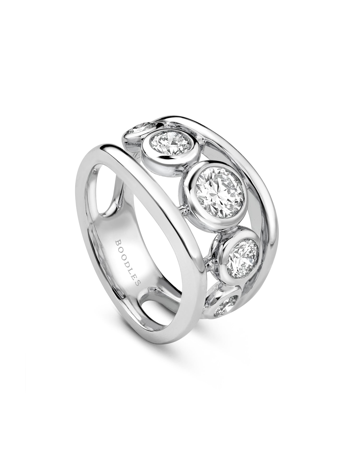 Beach Diamond Platinum Ring