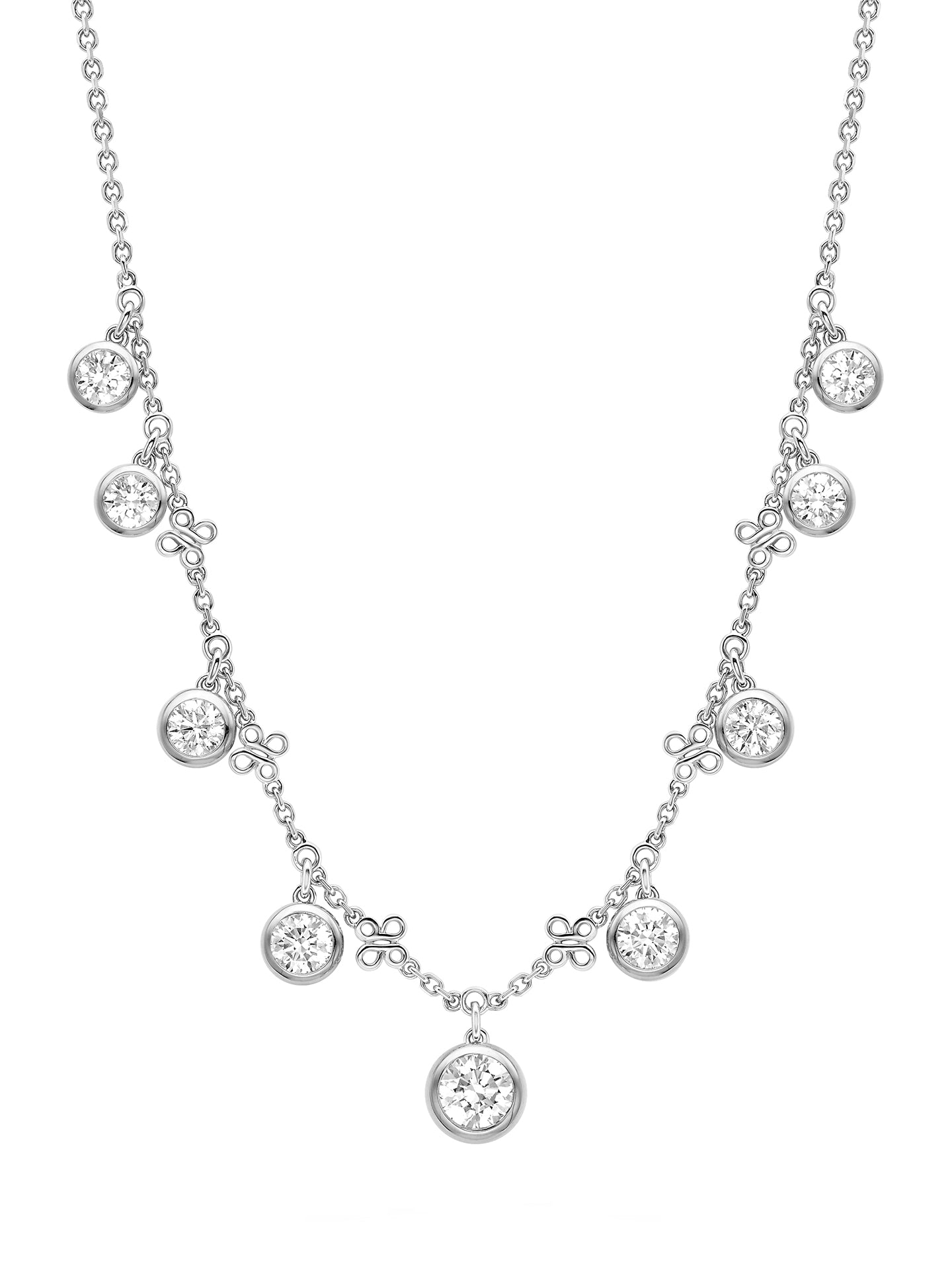 Beach Large Platinum Diamond Necklace