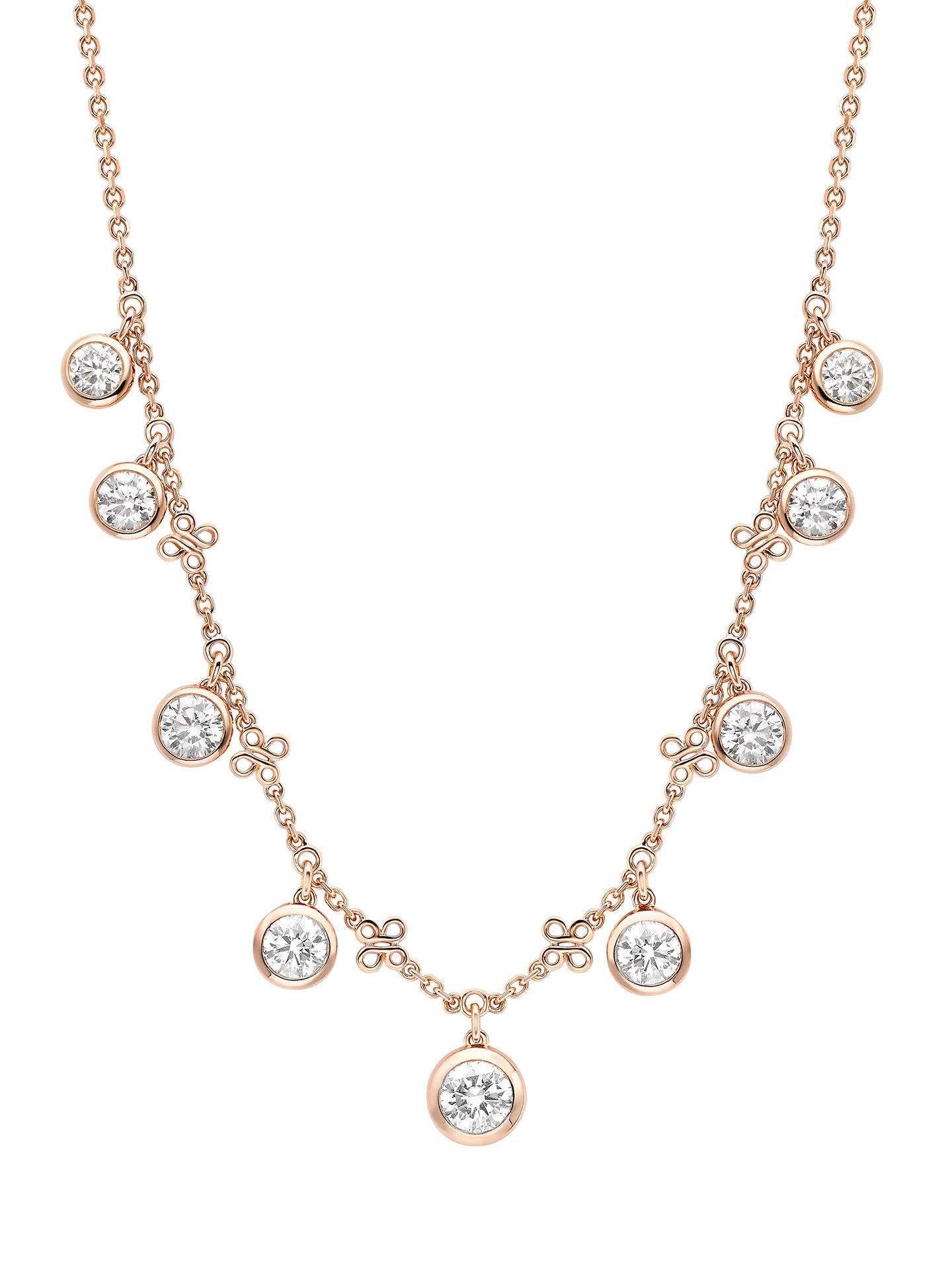 Beach Large Rose Gold Diamond Necklace