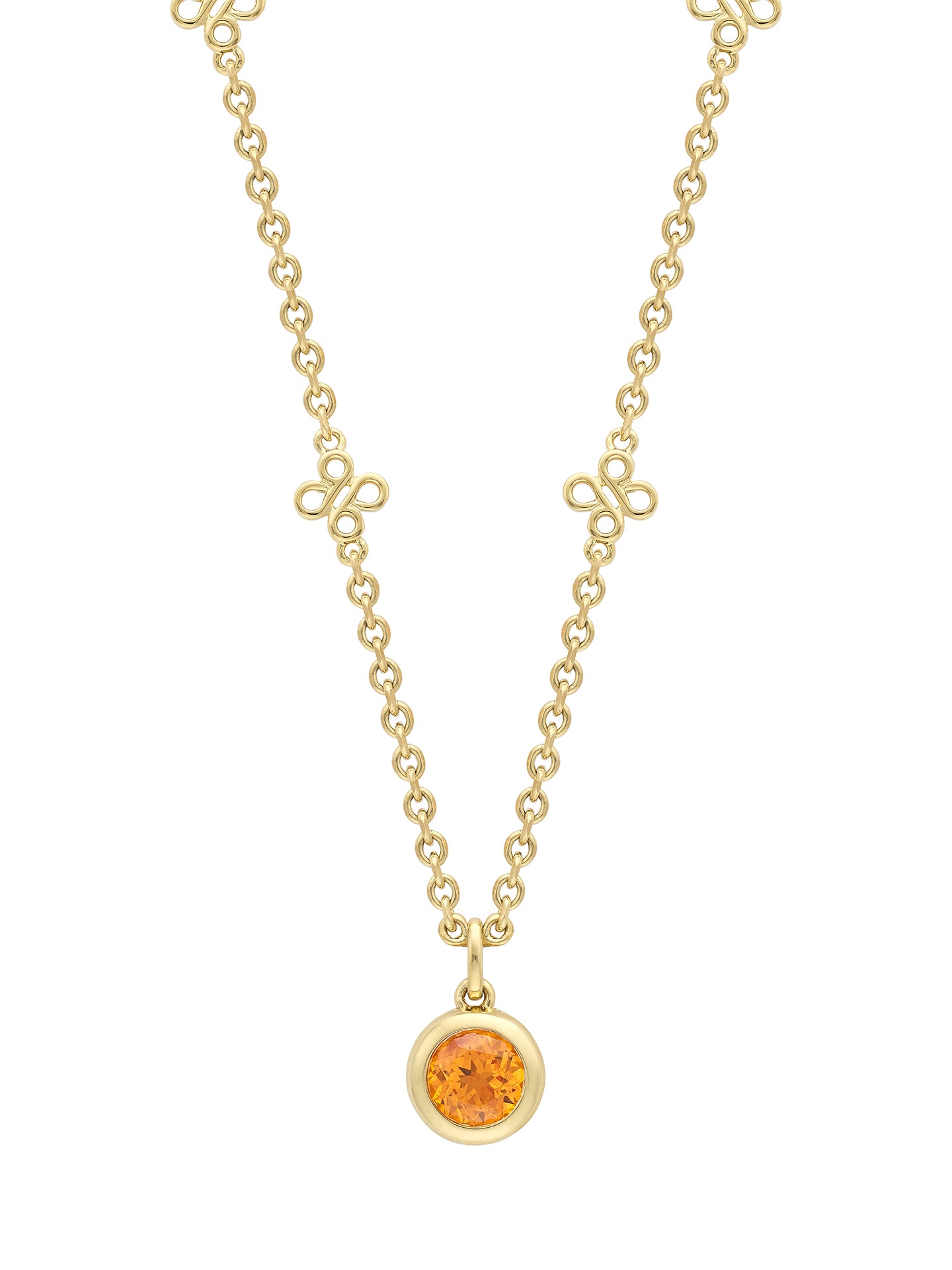 Beach Mandarin Garnet Yellow Gold Pendant