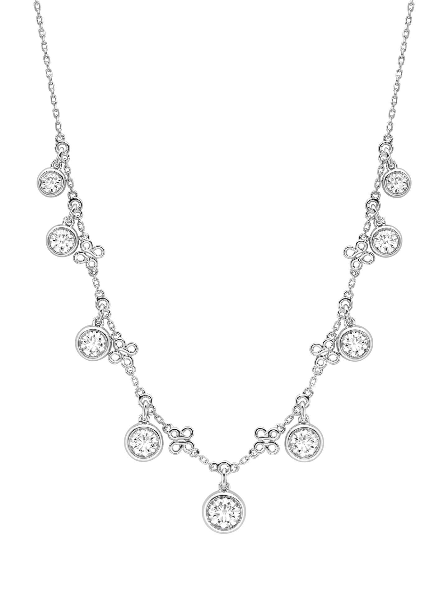 Beach Medium Platinum Diamond Necklace