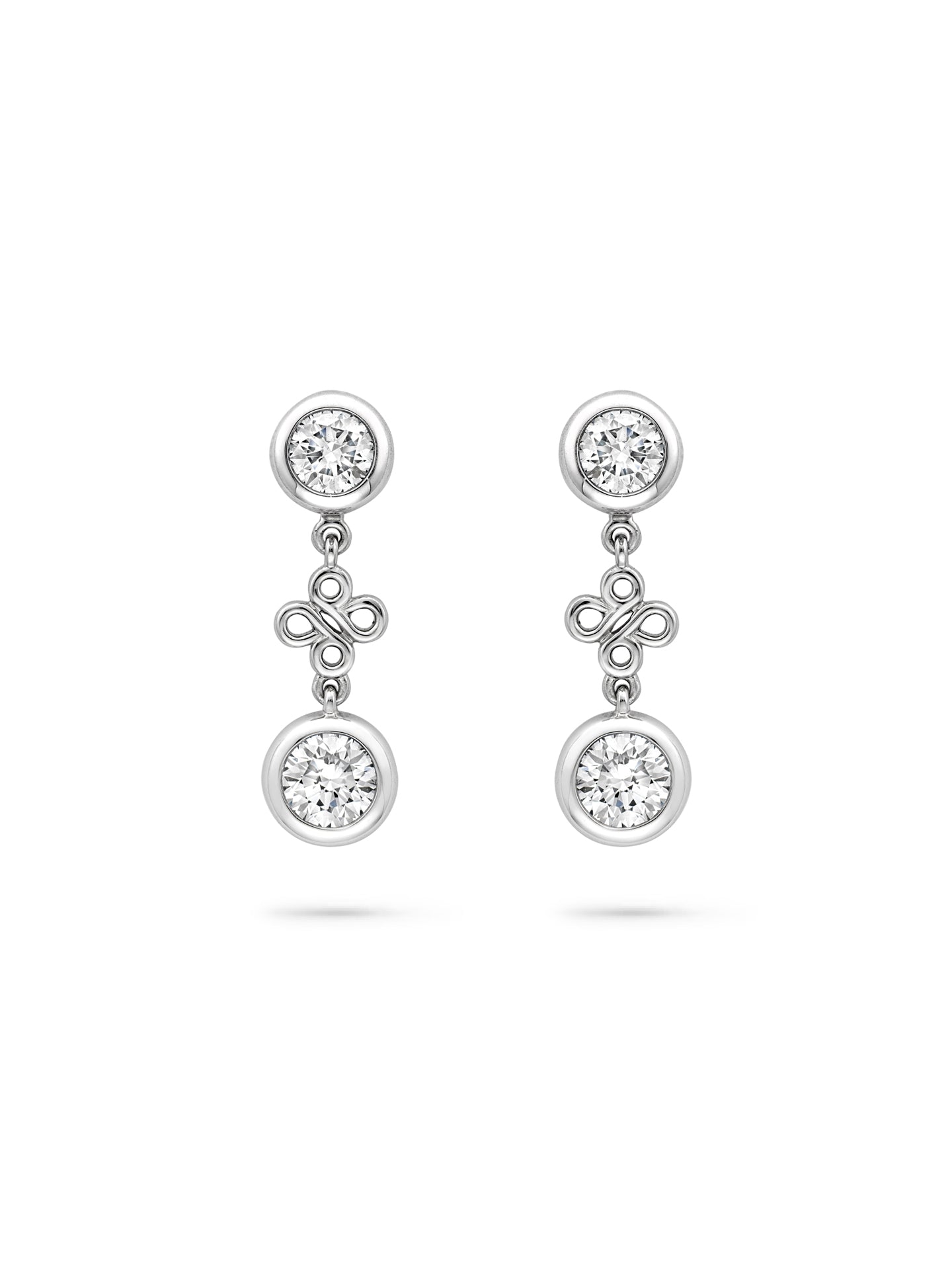 Beach Platinum Detachable Diamond Drop Earrings