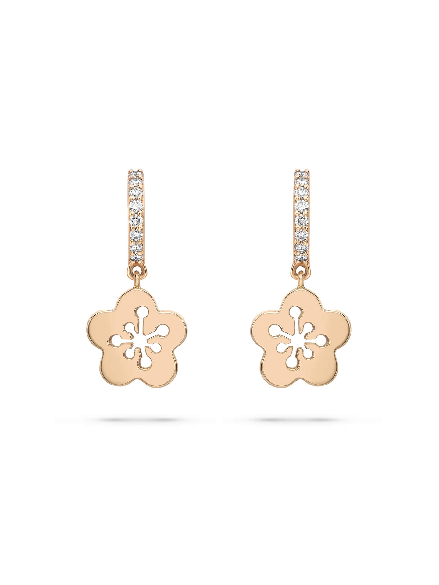 Blossom Mini Rose Gold Diamond Drop Earrings