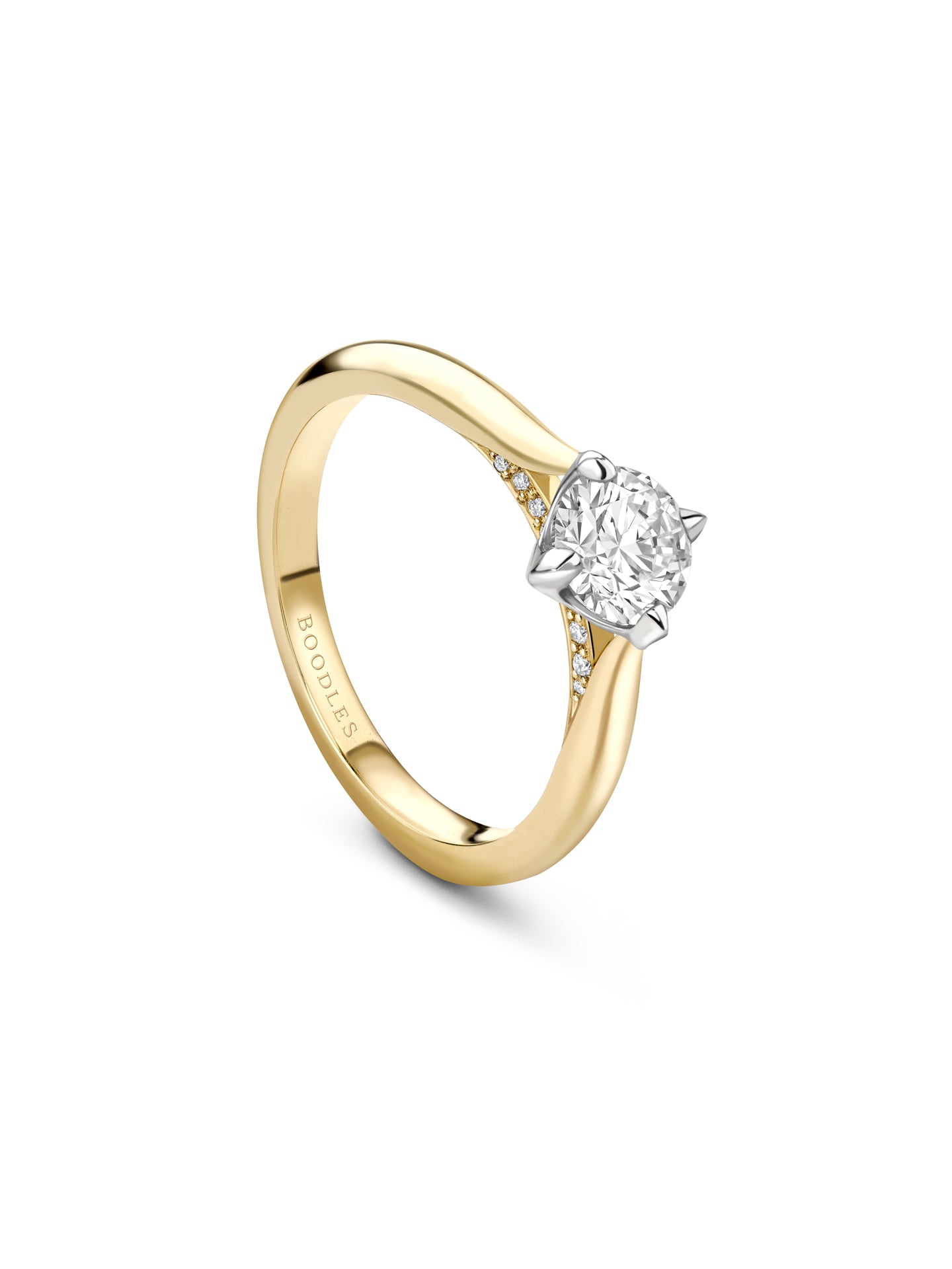 Boodles Brilliance Yellow Gold Diamond Engagement Ring 0.7 Carat FVS1