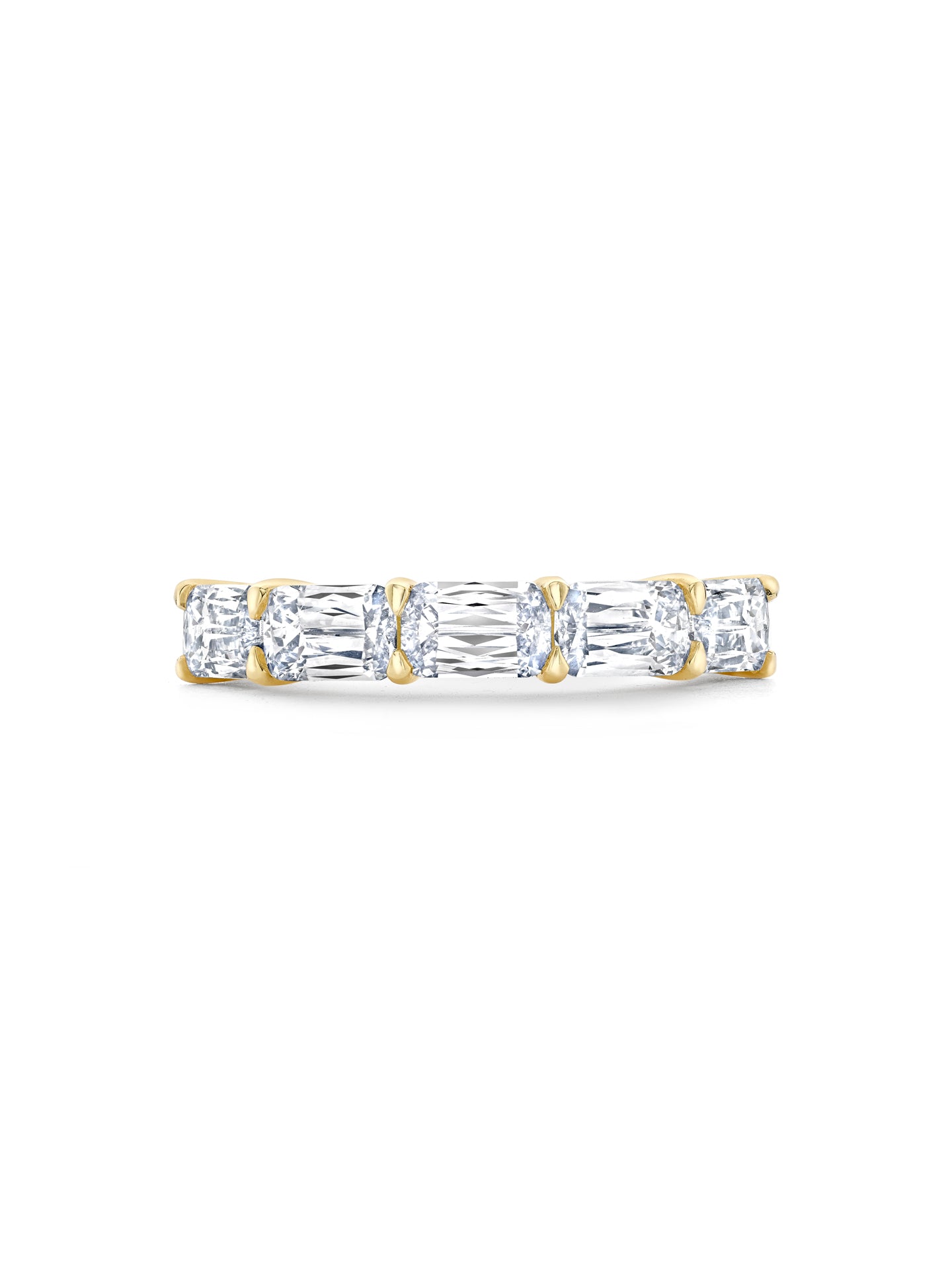 Classic Ashoka Diamond Yellow Gold Semi Eternity Ring 3 Classic Ashoka Diamond Yellow Gold Semi Eternity Ring
