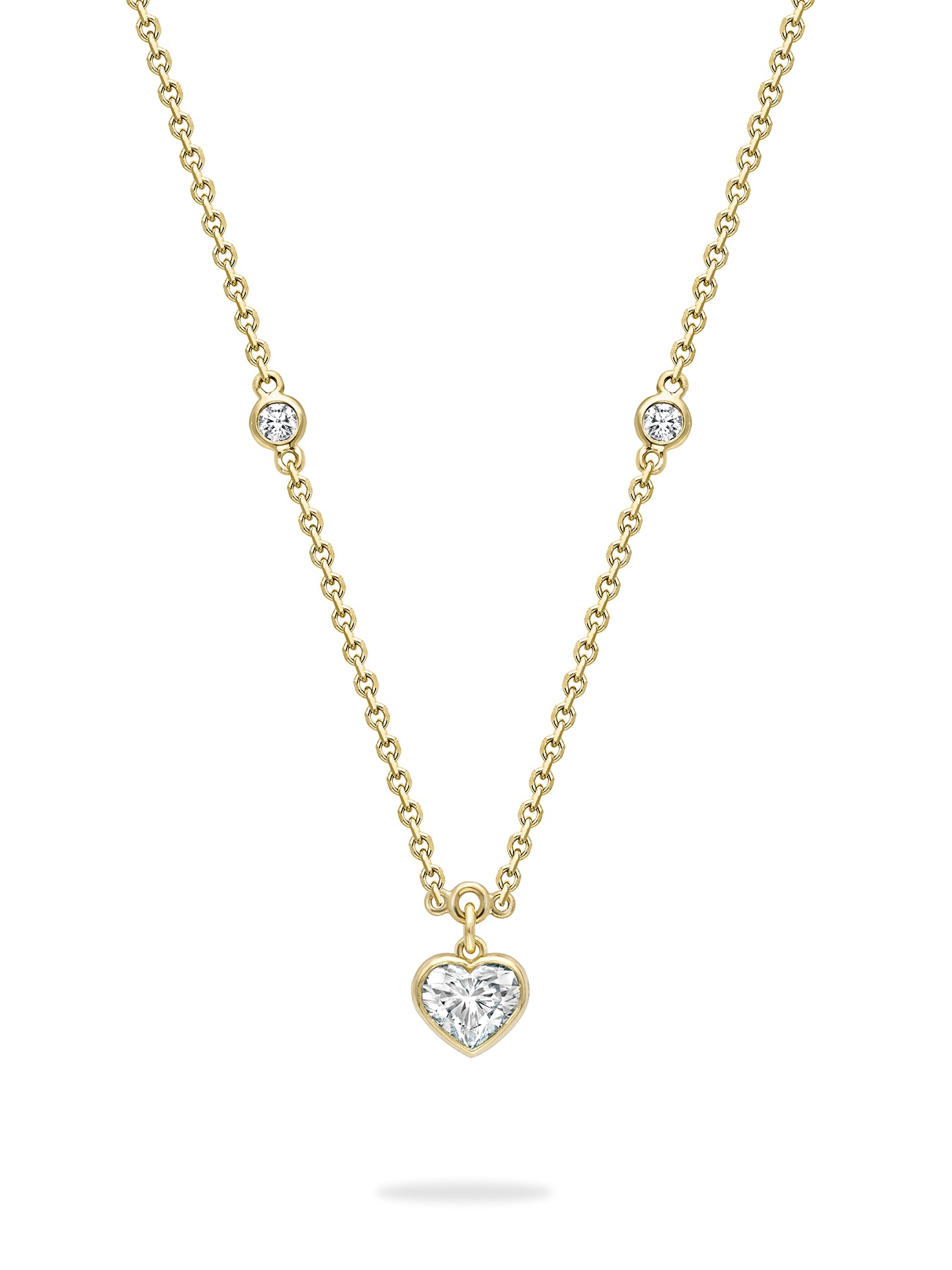 Classic Heart Yellow Gold Diamond Pendant