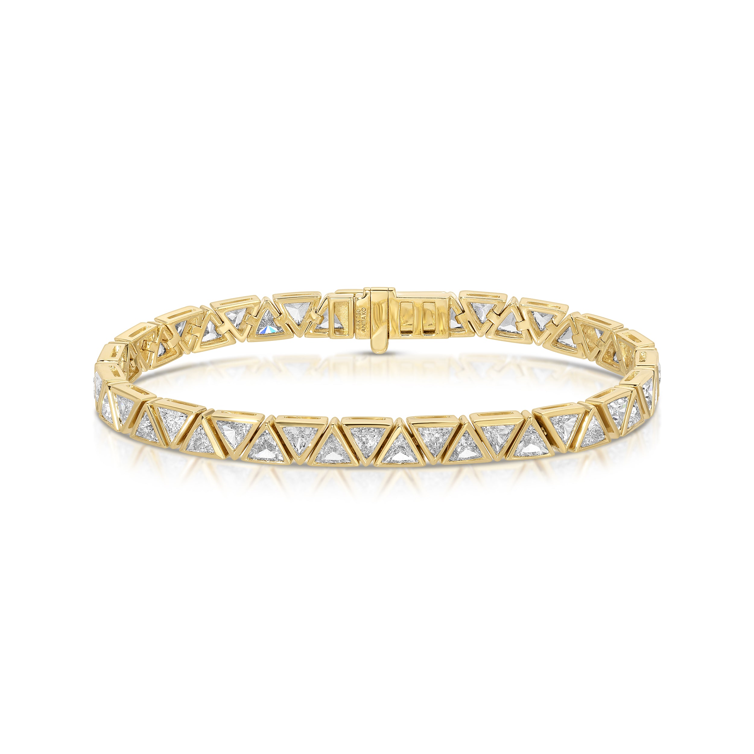 BEZELED TRILLION DIAMOND BRACELET