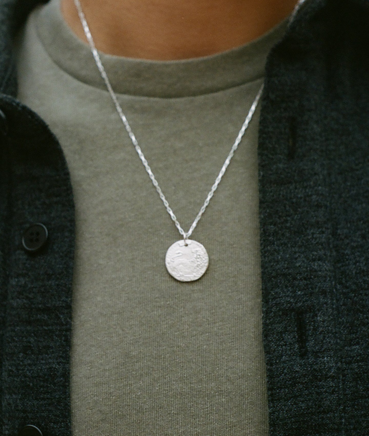 The Medium Snow Lion Medallion // Box Chain 3 The Medium Snow Lion Medallion // Box Chain